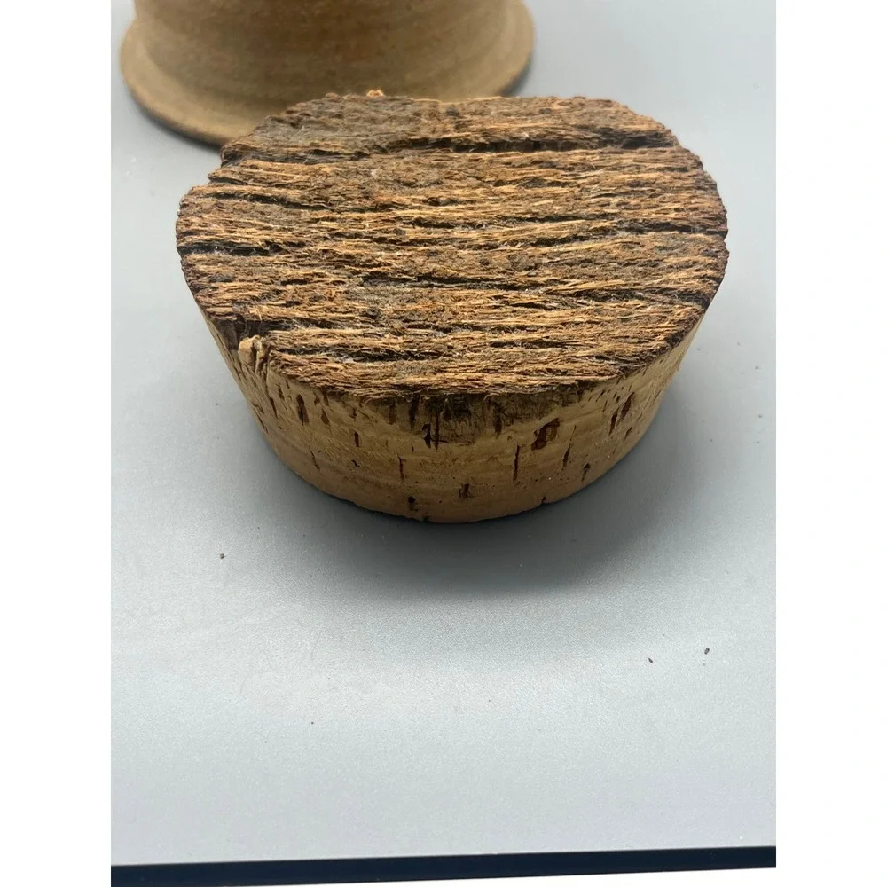 Handmade Signed‎ Pottery Kitchen Canister Jar Cork Lid Spoon Rest Rustic Style